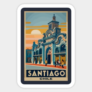 A Vintage Travel Art of Santiago - Chile Sticker